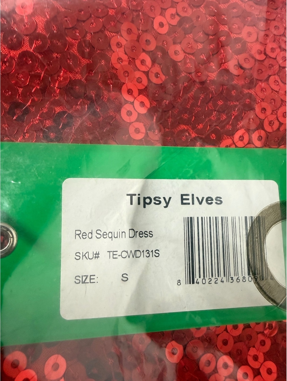 NWT Tipsy Elves Red Sequin Dress Party Dress Size Small - Picture 5 of 5